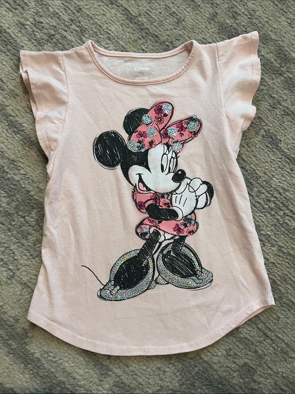 Disney Pink Minnie Mouse Floral Graphic Tee